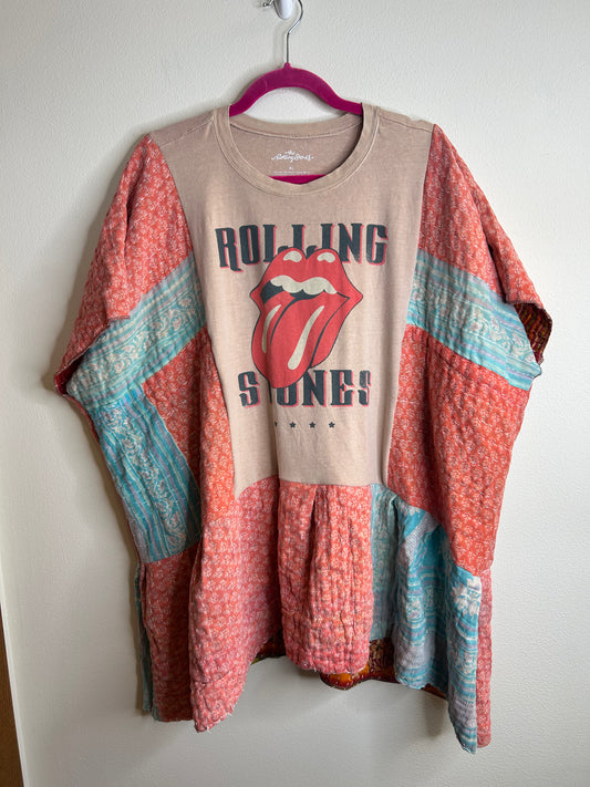 Rolling Stones flowy kantha top