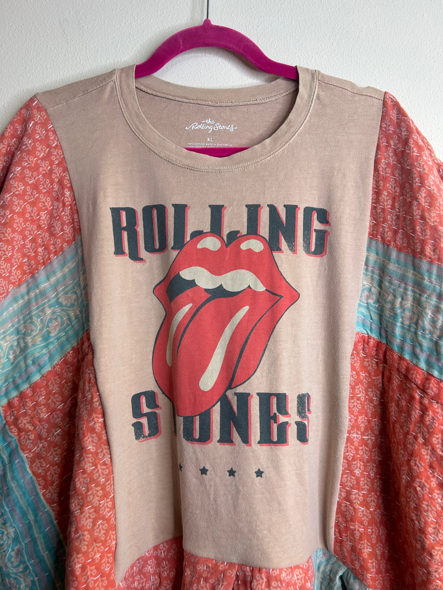 Rolling Stones flowy kantha top