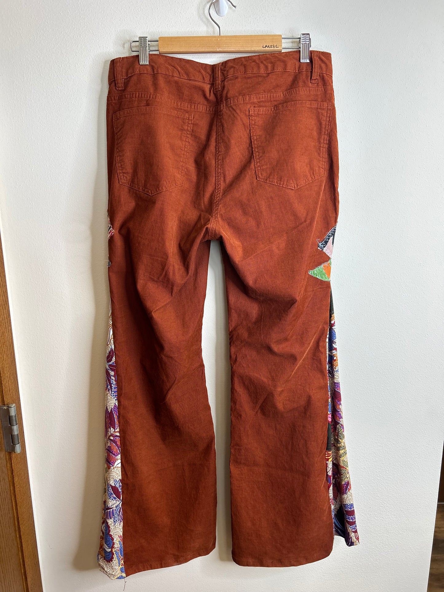 Upcycled corduroy flare pants women’s size 12