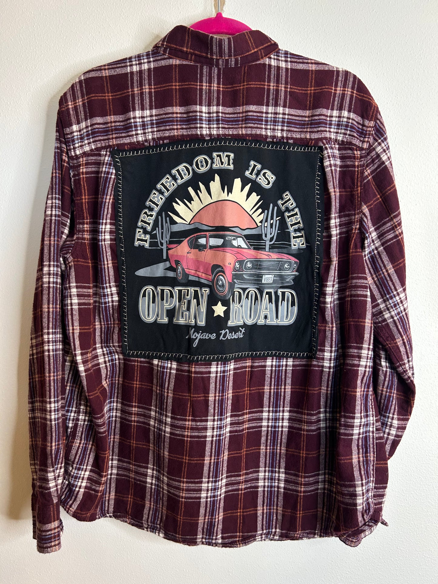Open Road upcycled flannel shirt unisex size L