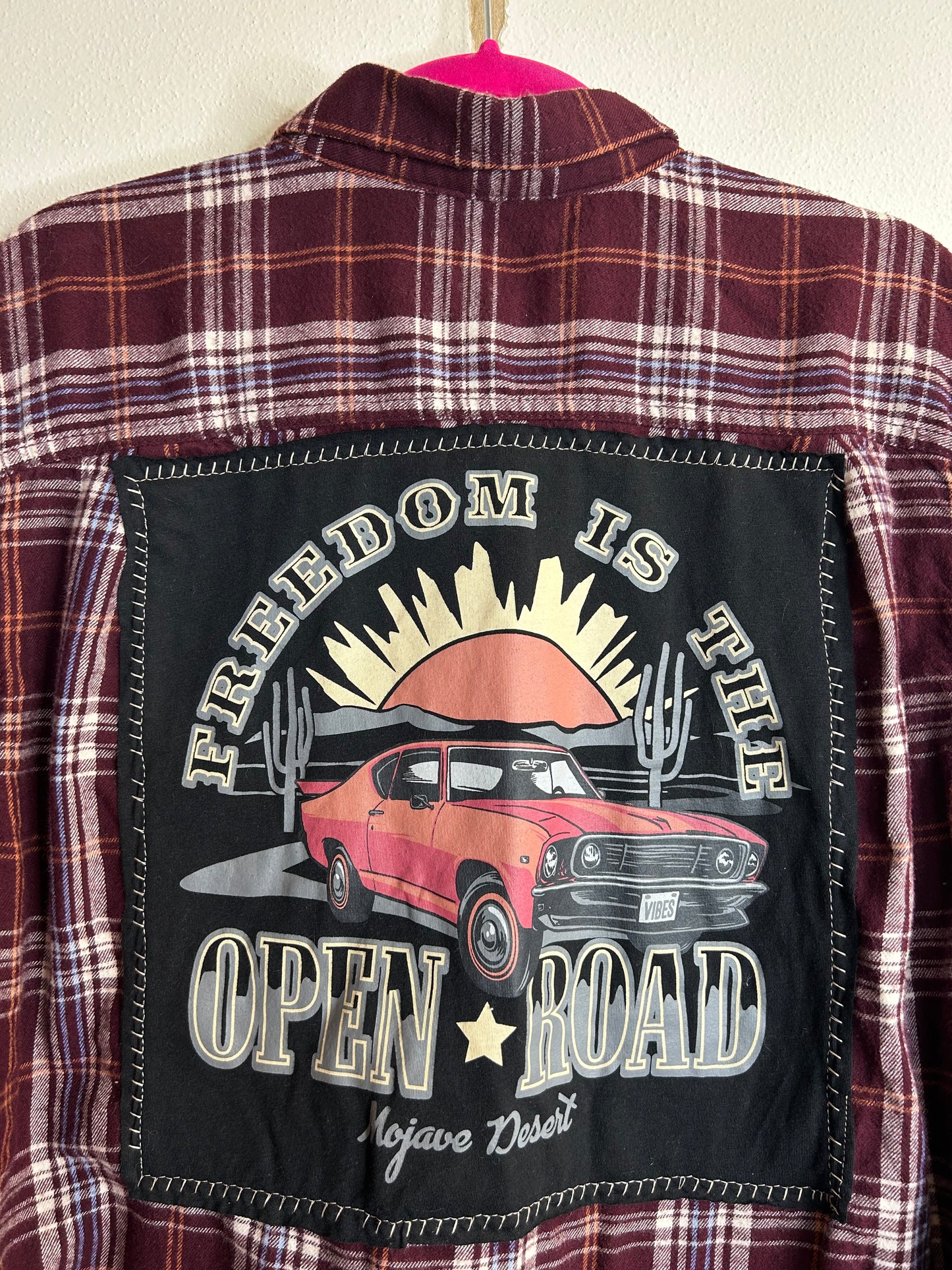 Open Road upcycled flannel shirt unisex size L