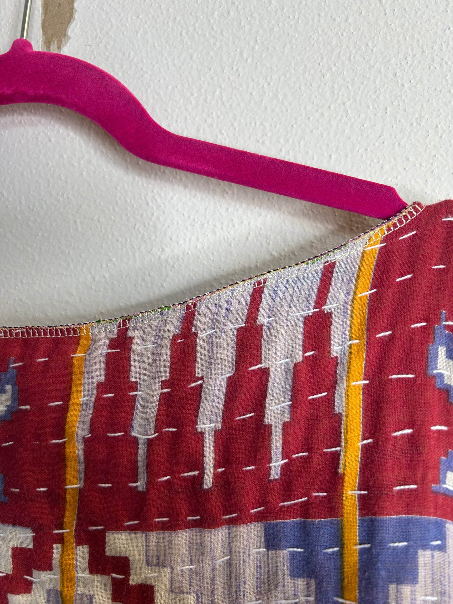 Pink/purple reversible kantha blouse