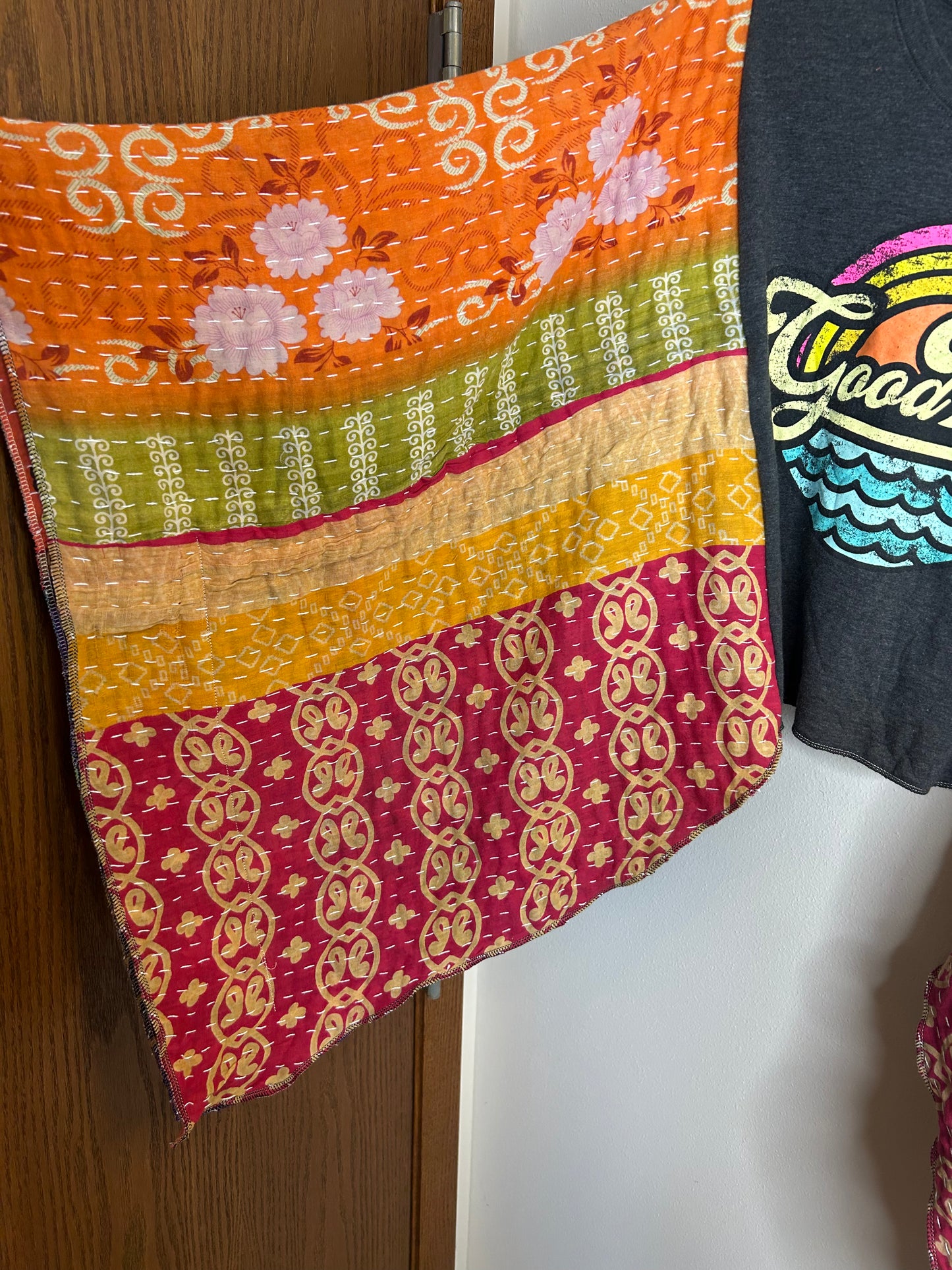 Good Vibes cropped poncho top