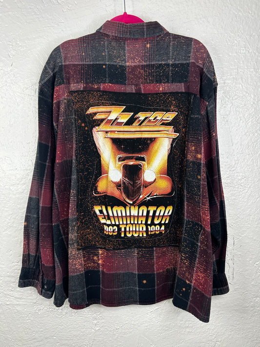 ZZ Top upcycled flannel shirt unisex size 3X