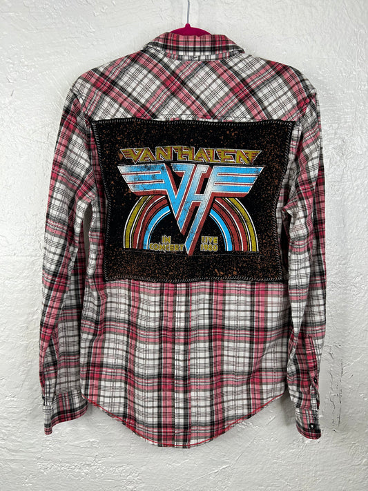 Van Halen upcycled shirt unisex size S red white