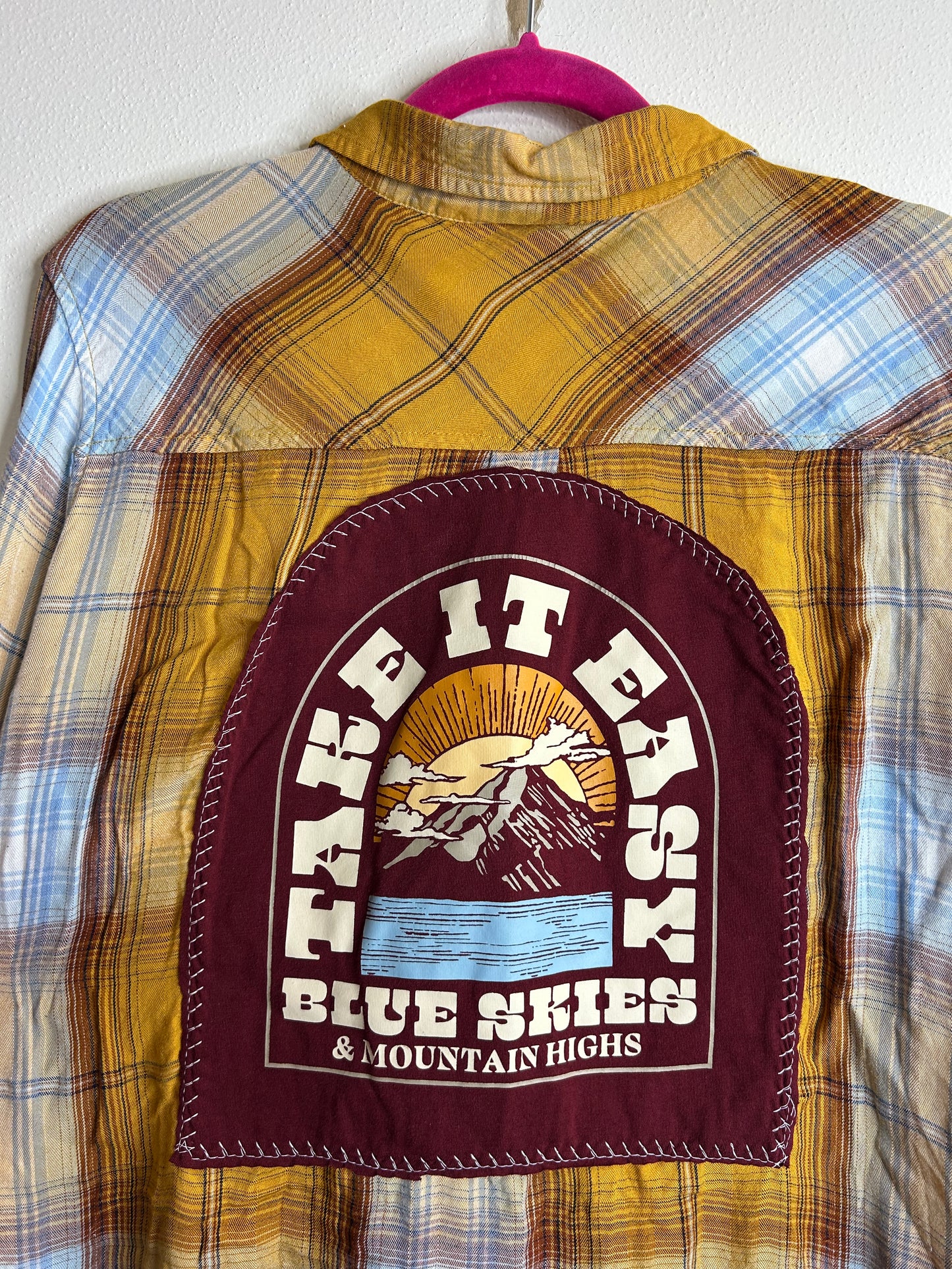 Take It Easy upcycled flannel shirt womens size XLT