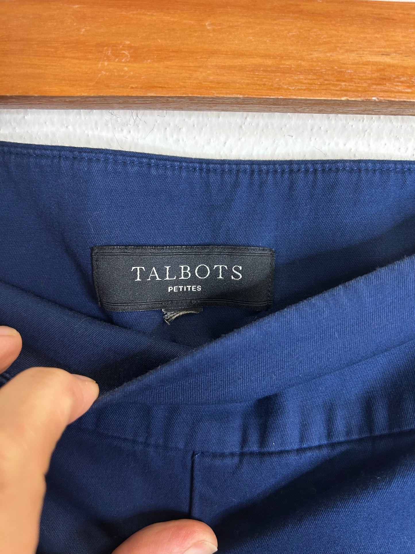 Upcycled flare pants size 8 navy and yellow