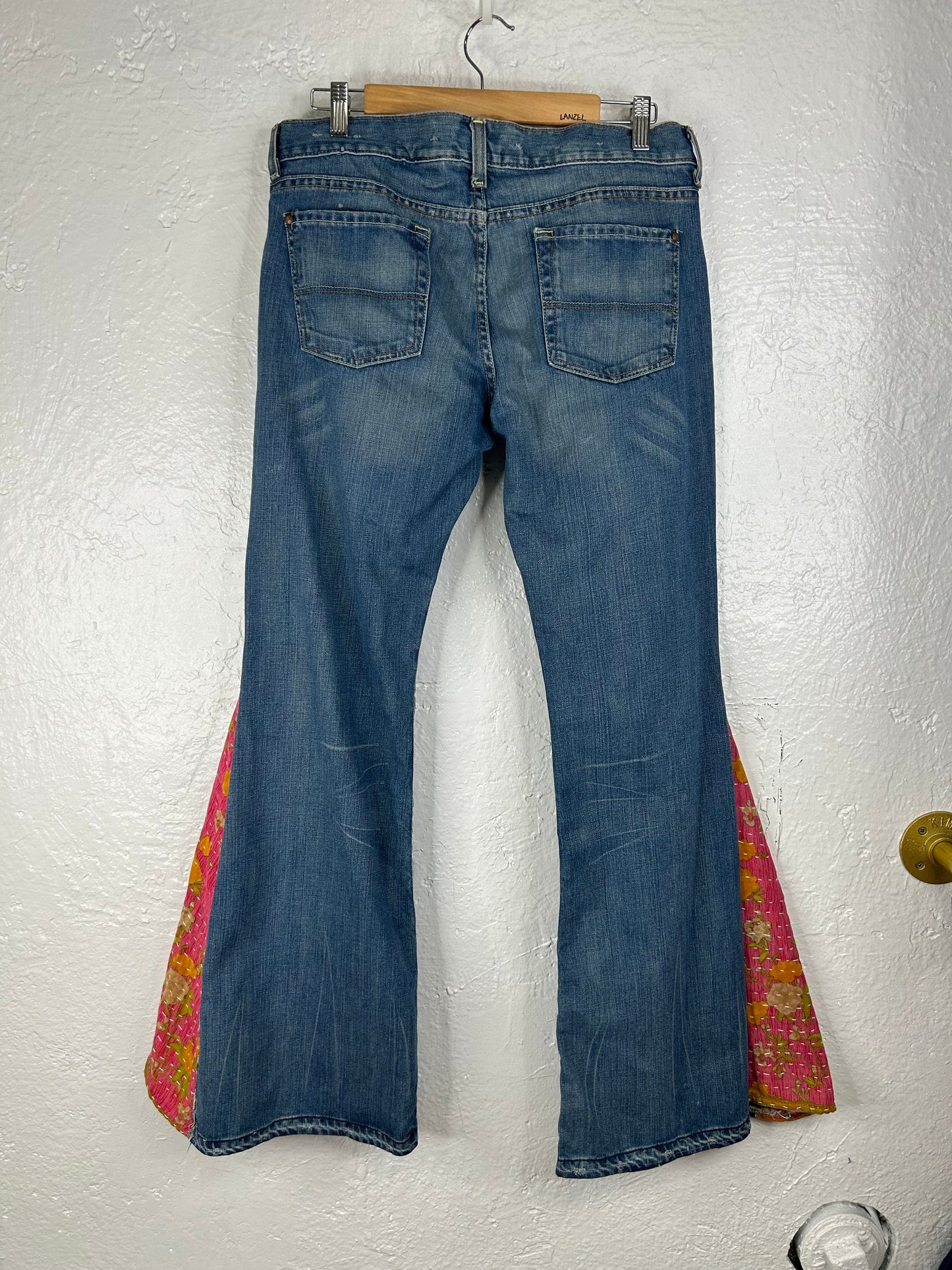 People Over Profit upcycled flare jeans womens size 10