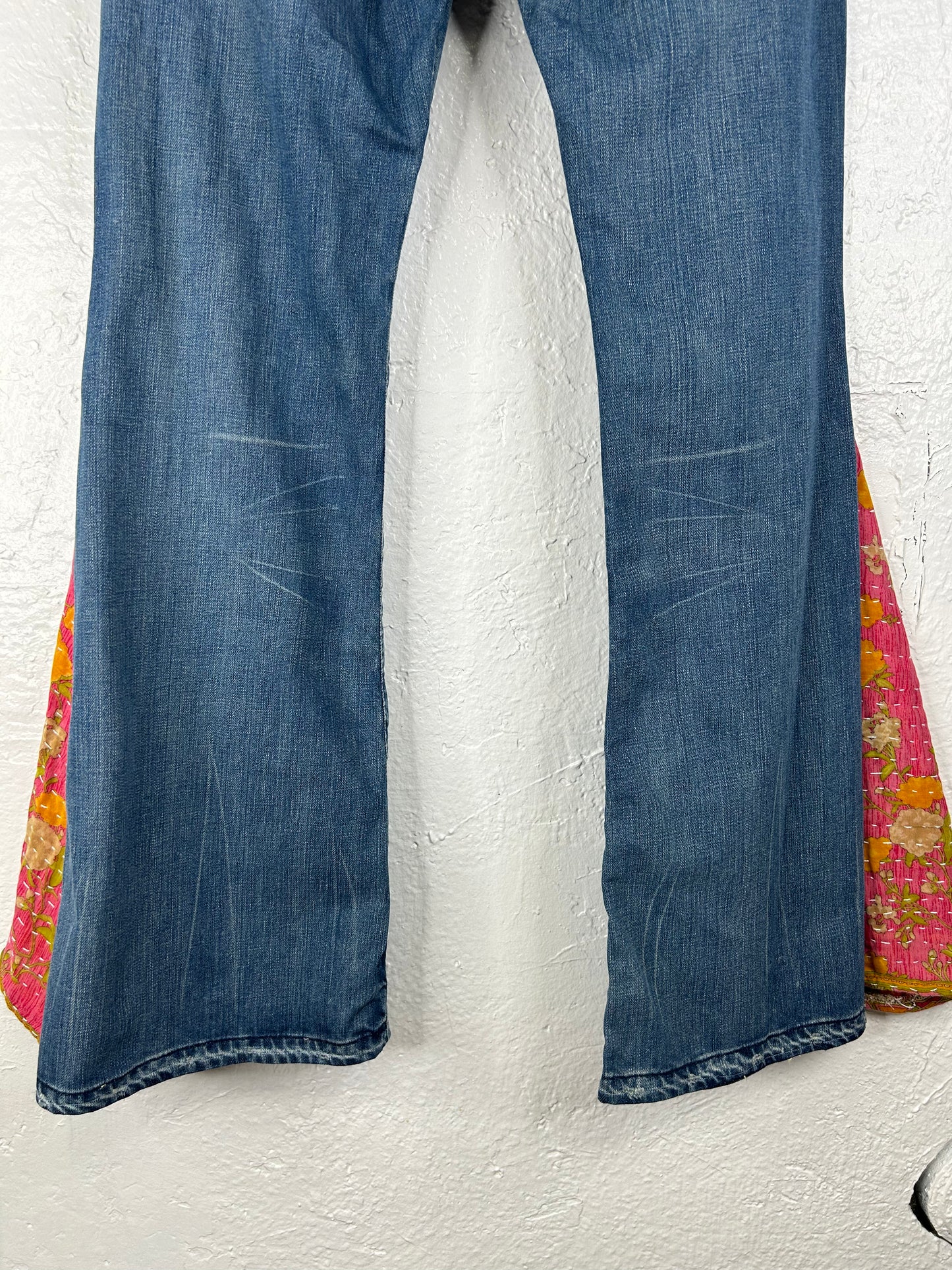 People Over Profit upcycled flare jeans womens size 10