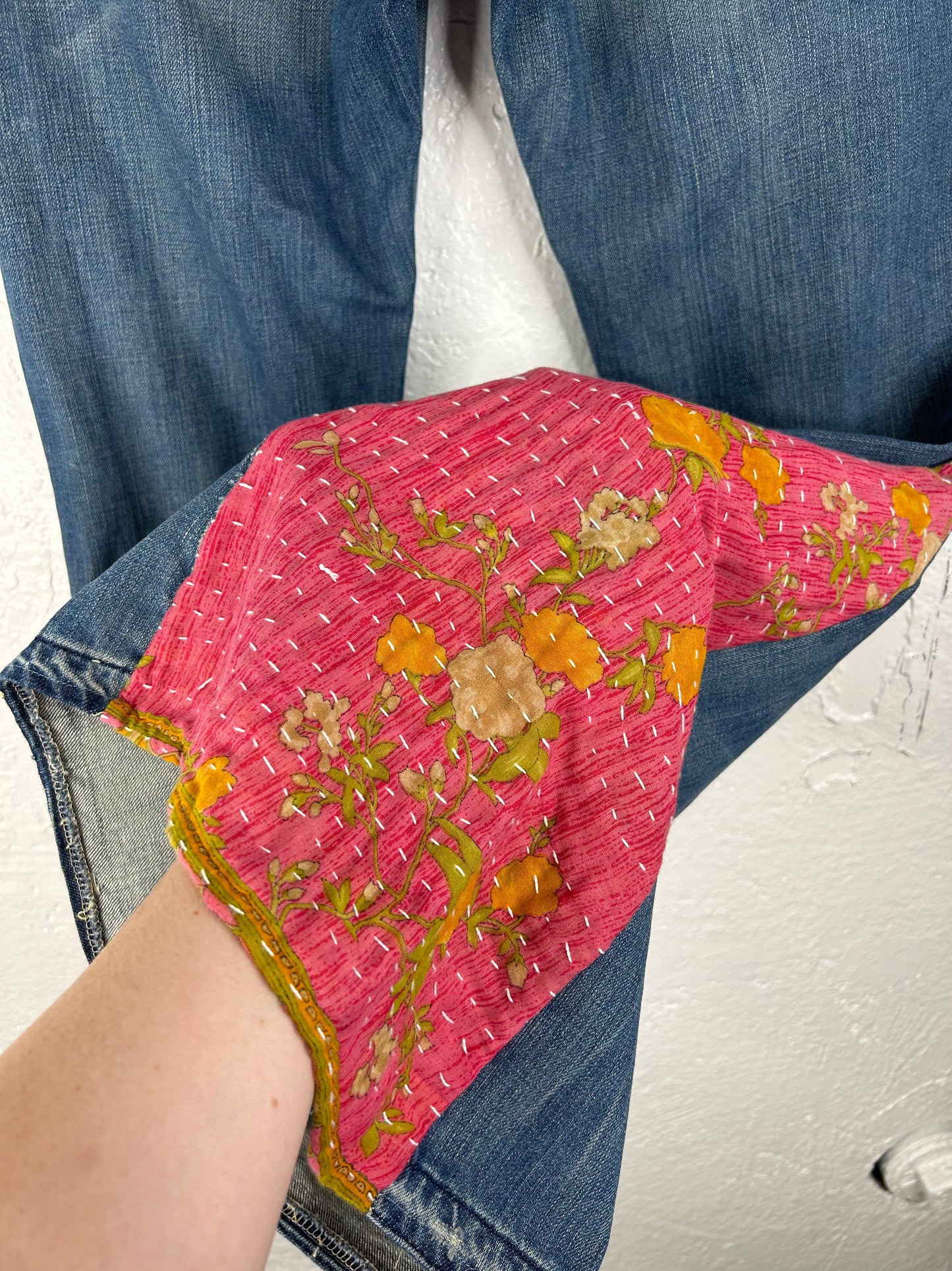 People Over Profit upcycled flare jeans womens size 10