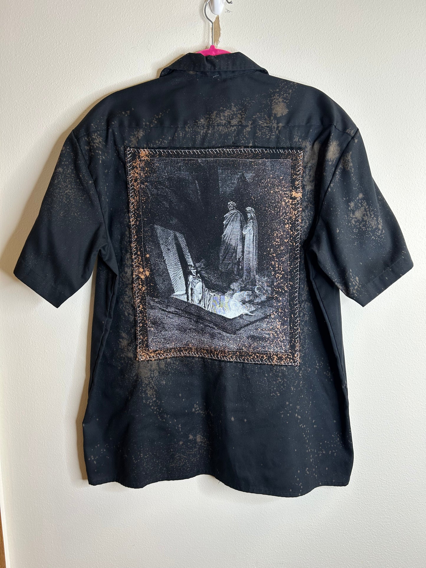 Inferno upcycled black shirt unisex size L/XL