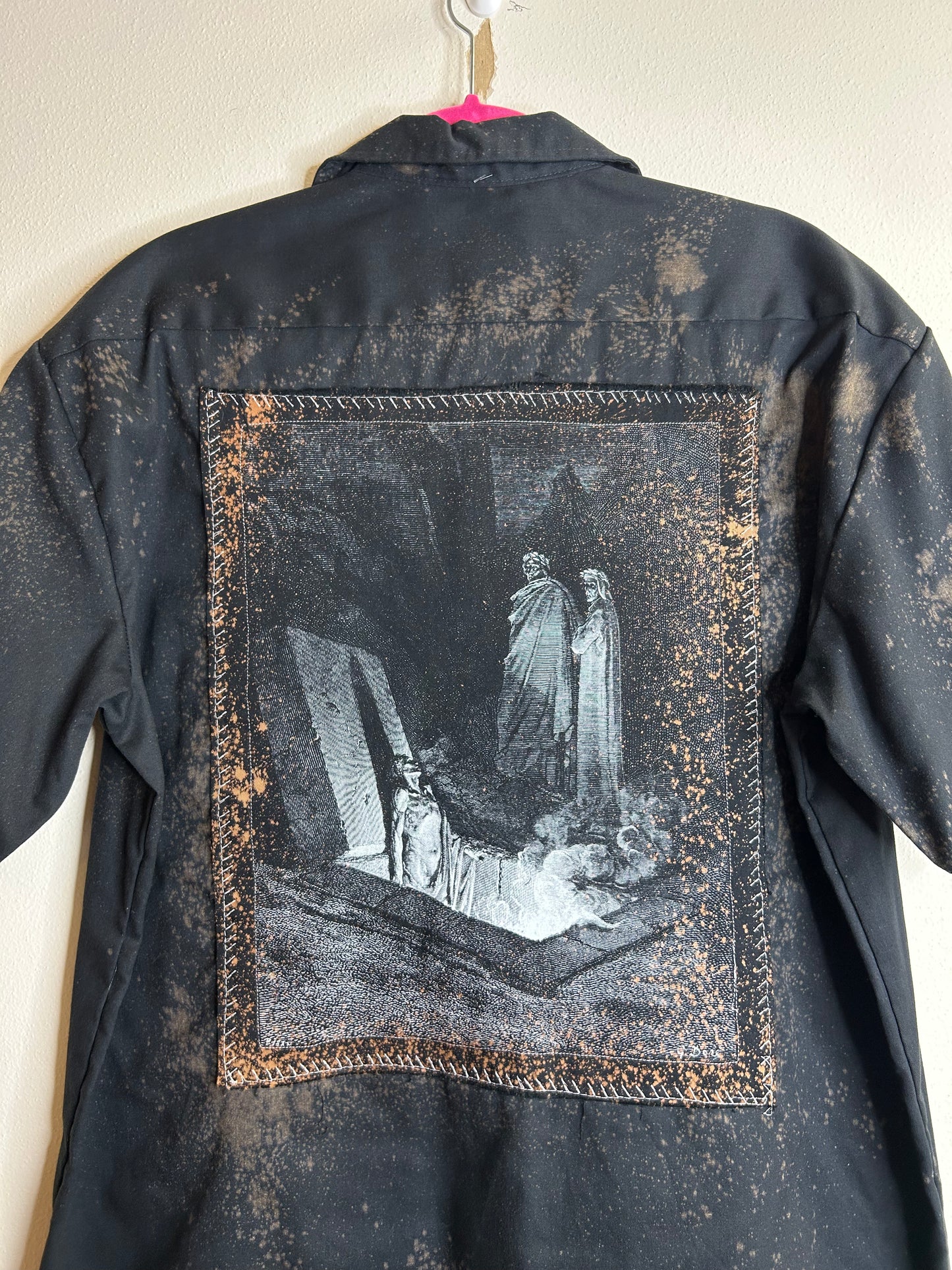 Inferno upcycled black shirt unisex size L/XL