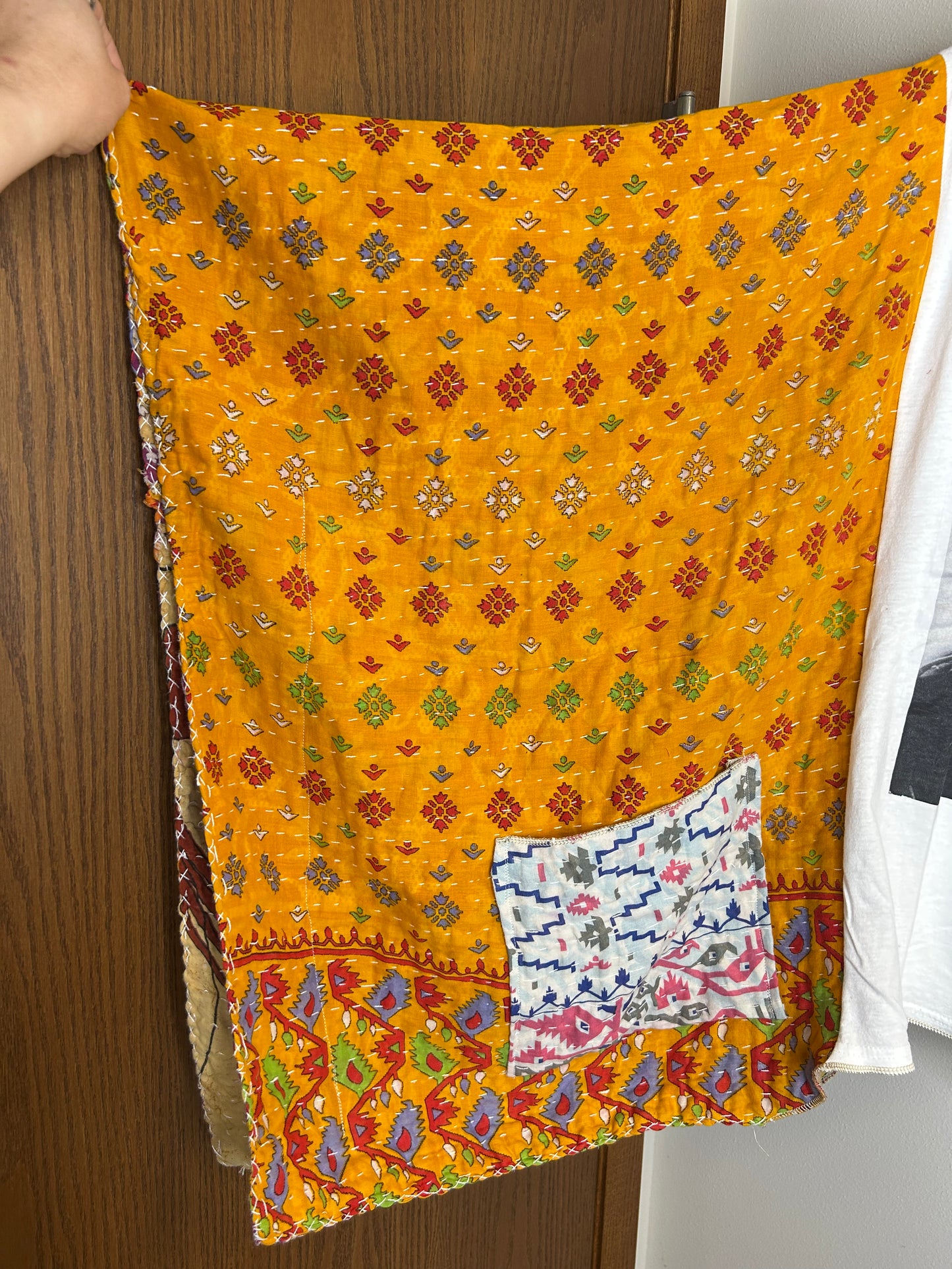 Jim Morrison upcycled kantha poncho