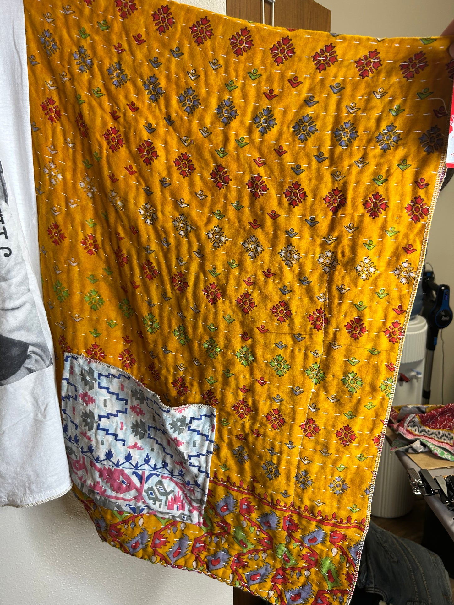 Jim Morrison upcycled kantha poncho