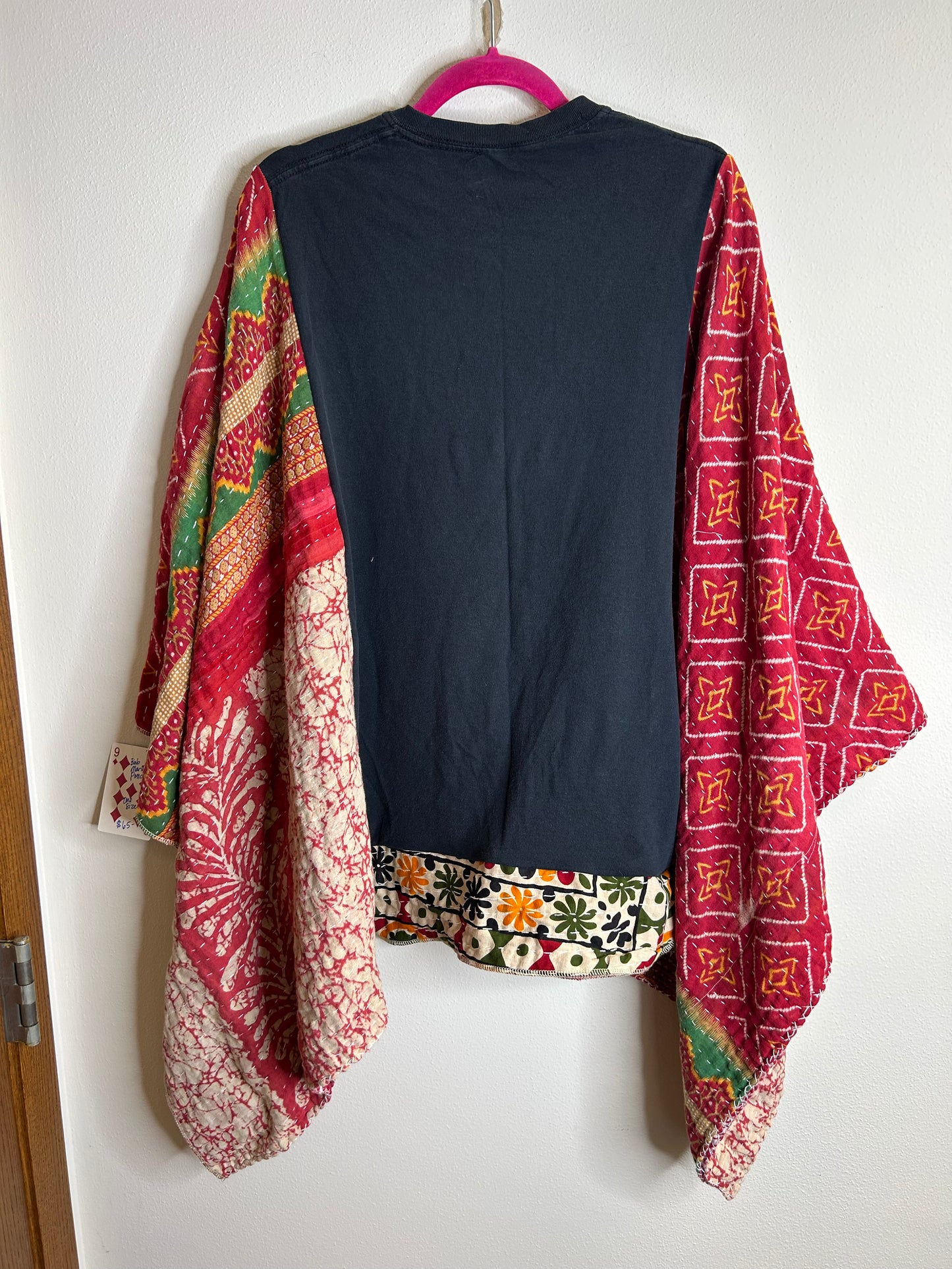 Bob Marley upcycled kantha poncho