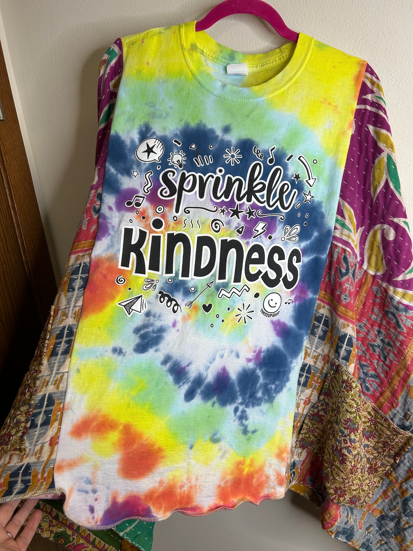 Sprinkle Kindness upcycled kantha poncho