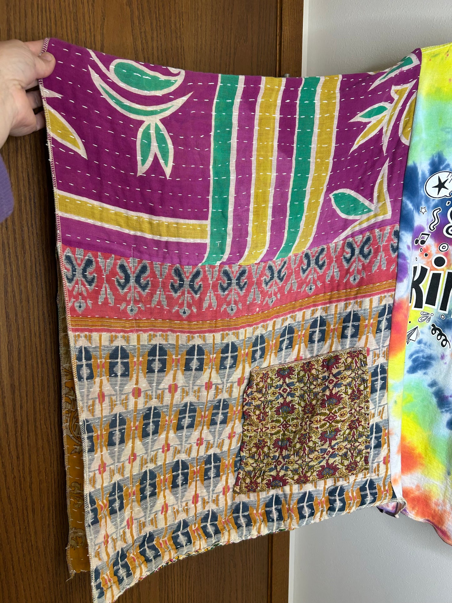 Sprinkle Kindness upcycled kantha poncho