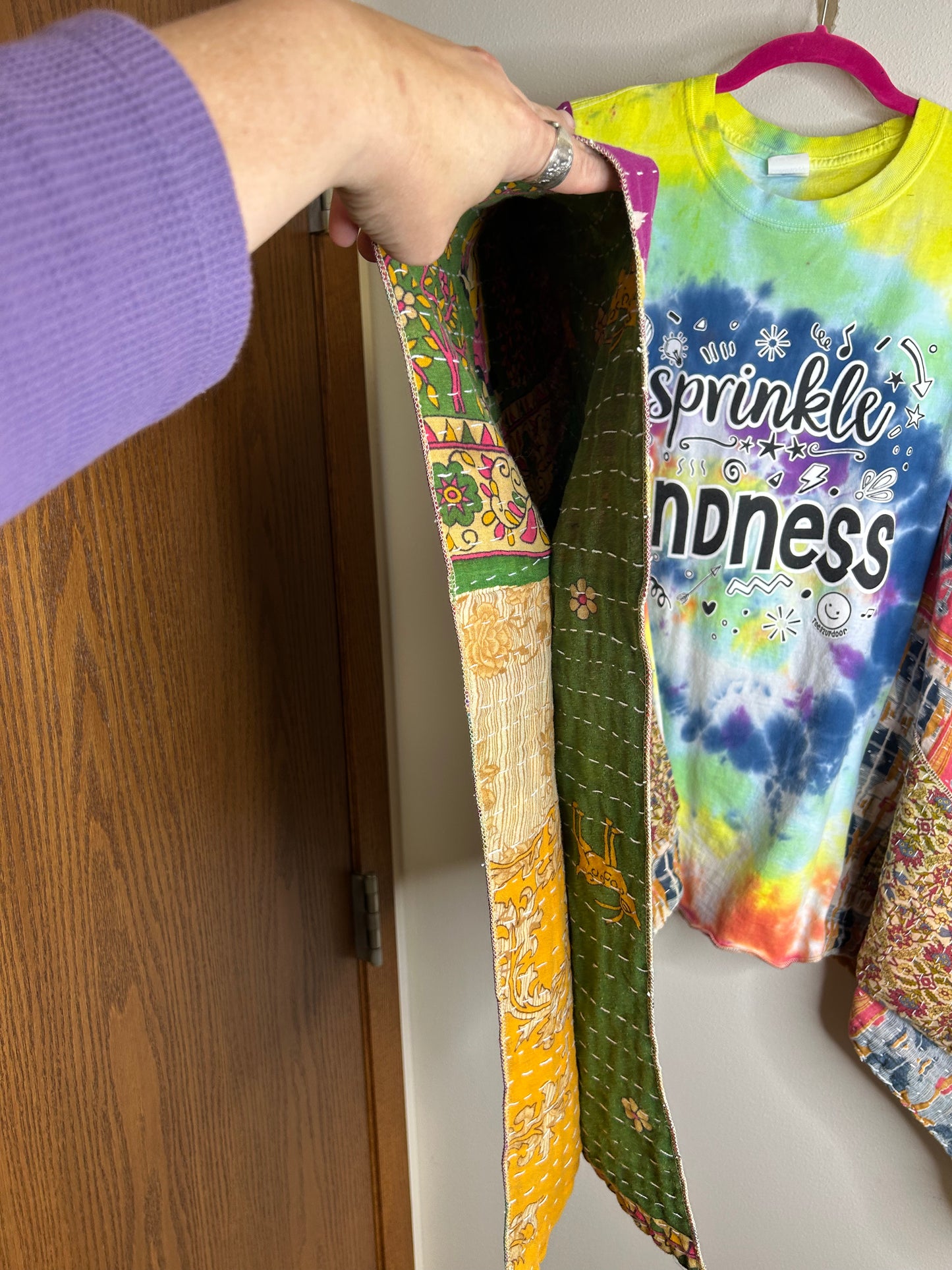 Sprinkle Kindness upcycled kantha poncho