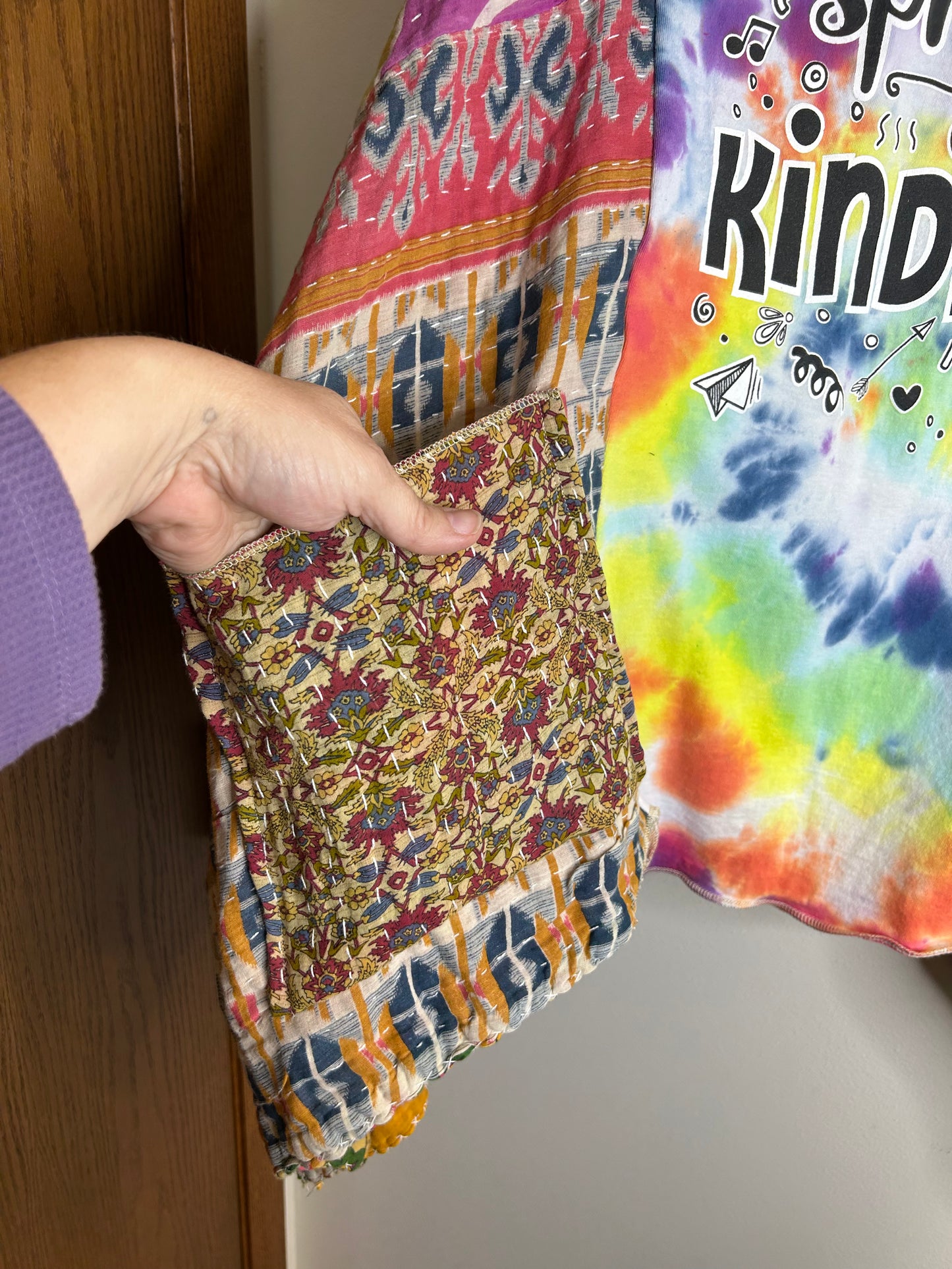 Sprinkle Kindness upcycled kantha poncho