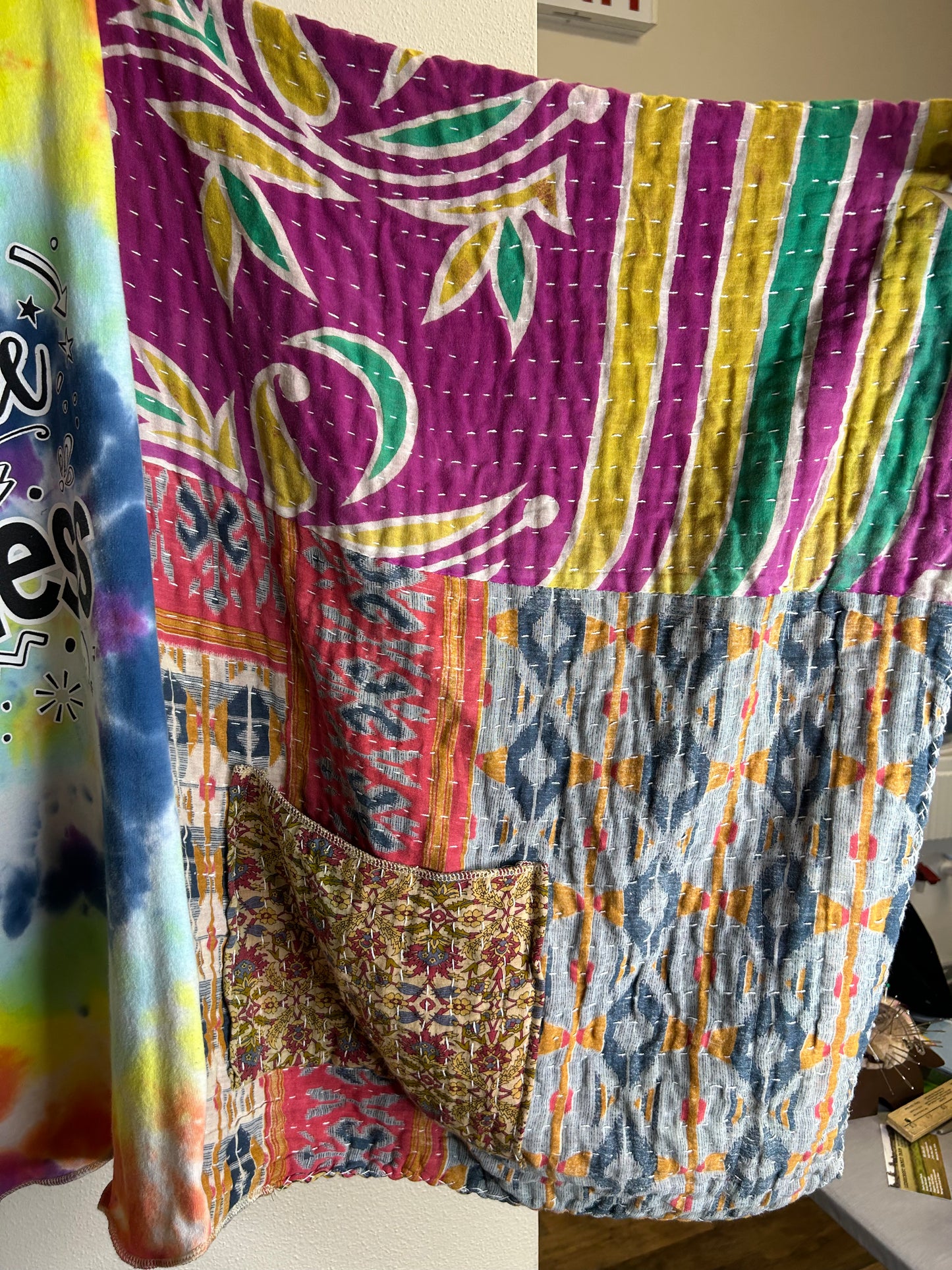 Sprinkle Kindness upcycled kantha poncho