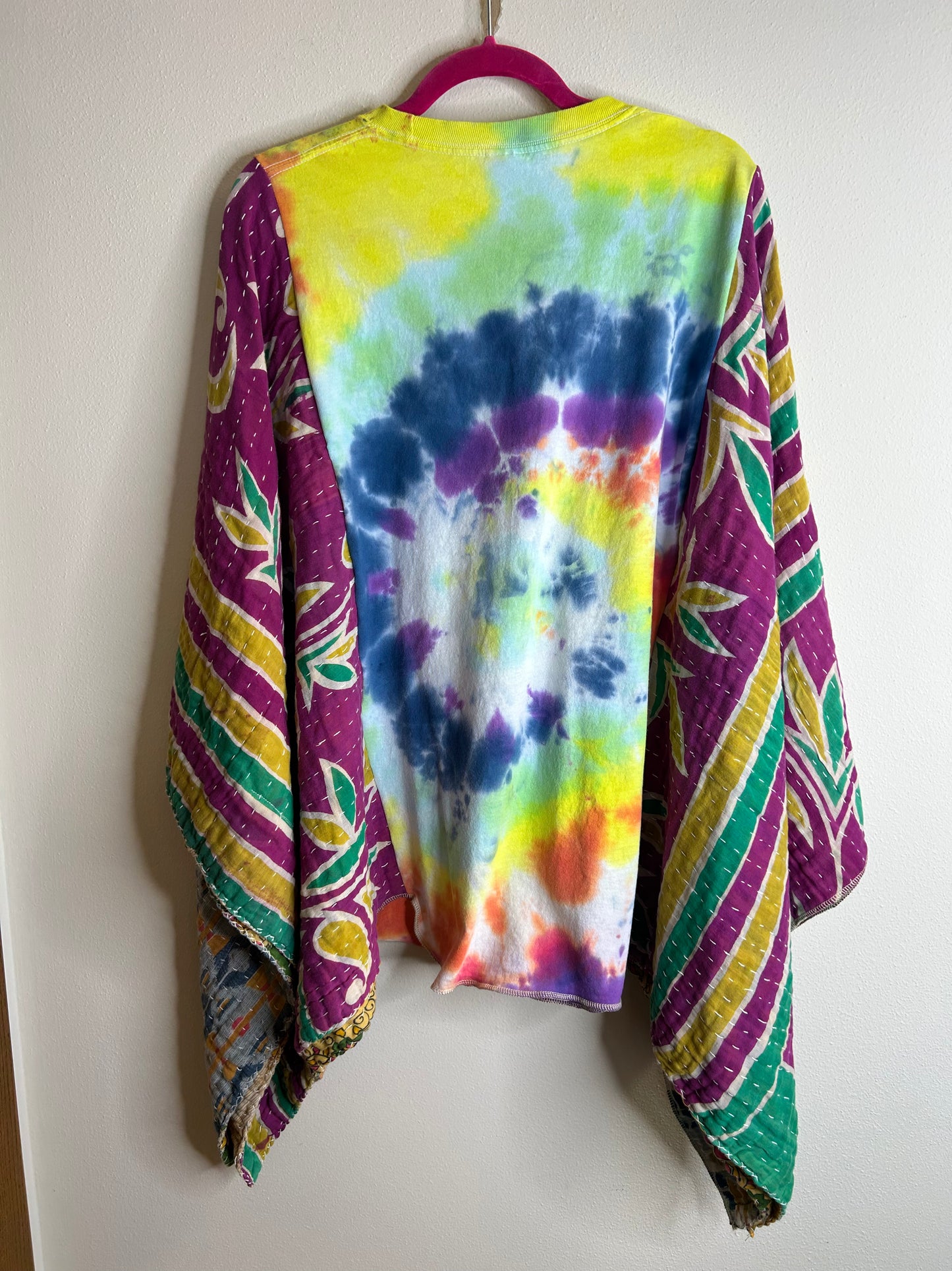 Sprinkle Kindness upcycled kantha poncho