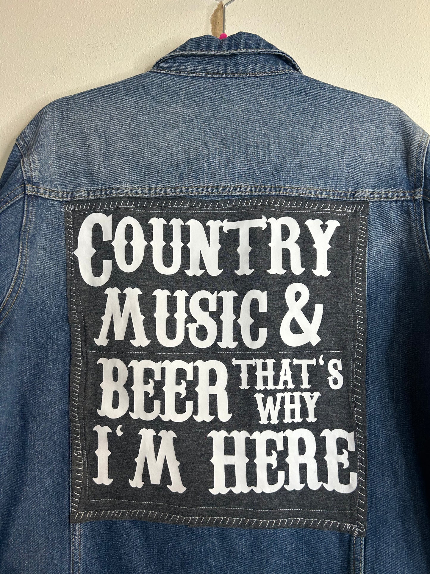 Country Music and Beer denim jacket womens XL