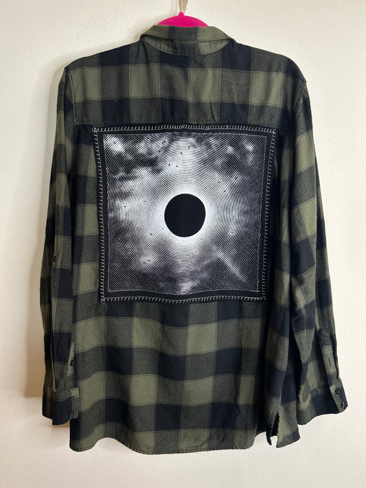 Black Hole upcycled flannel shirt women’s size XL