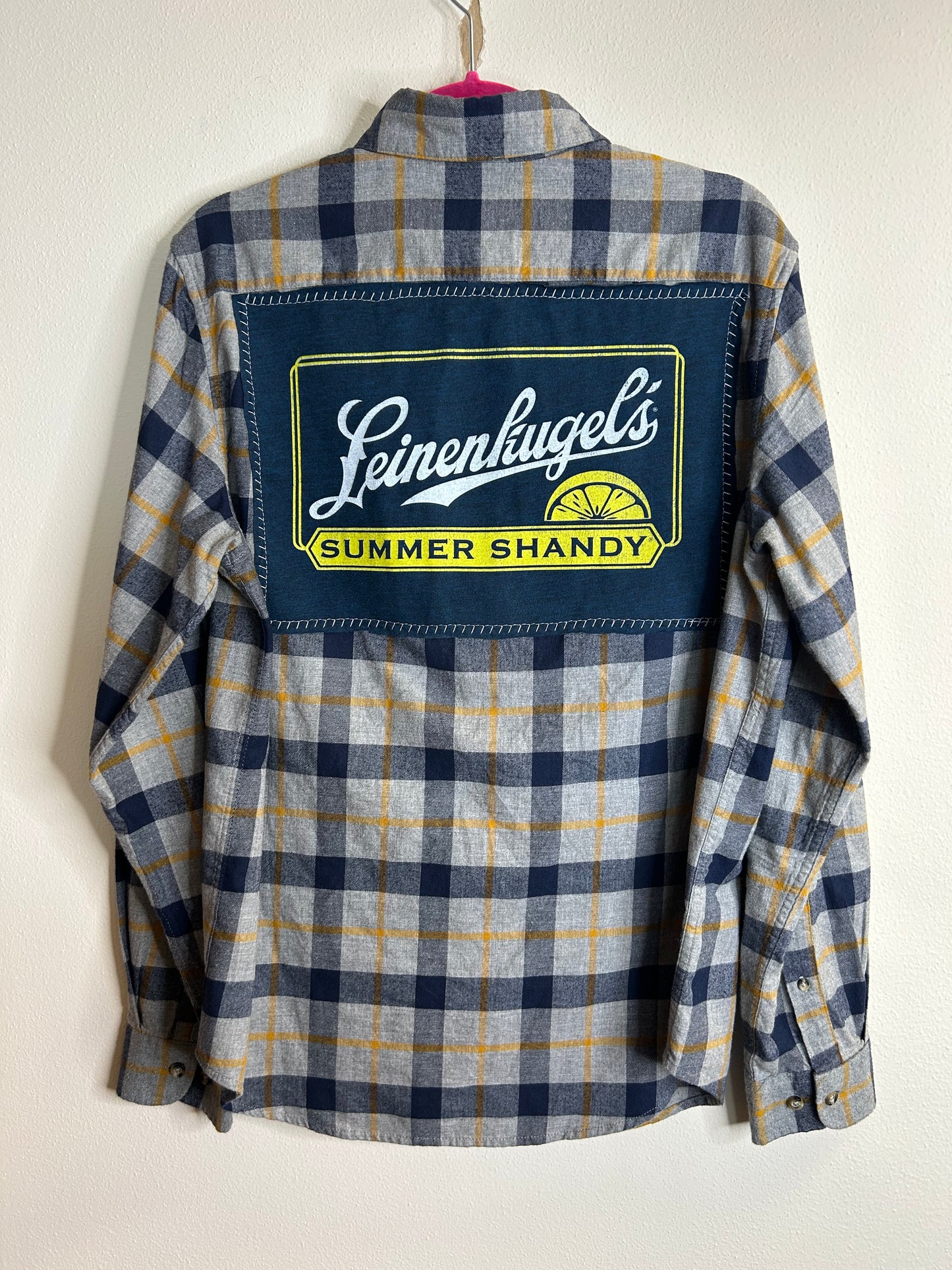Leinenkugels Summer Shandy upcycled flannel shirt unisex size M