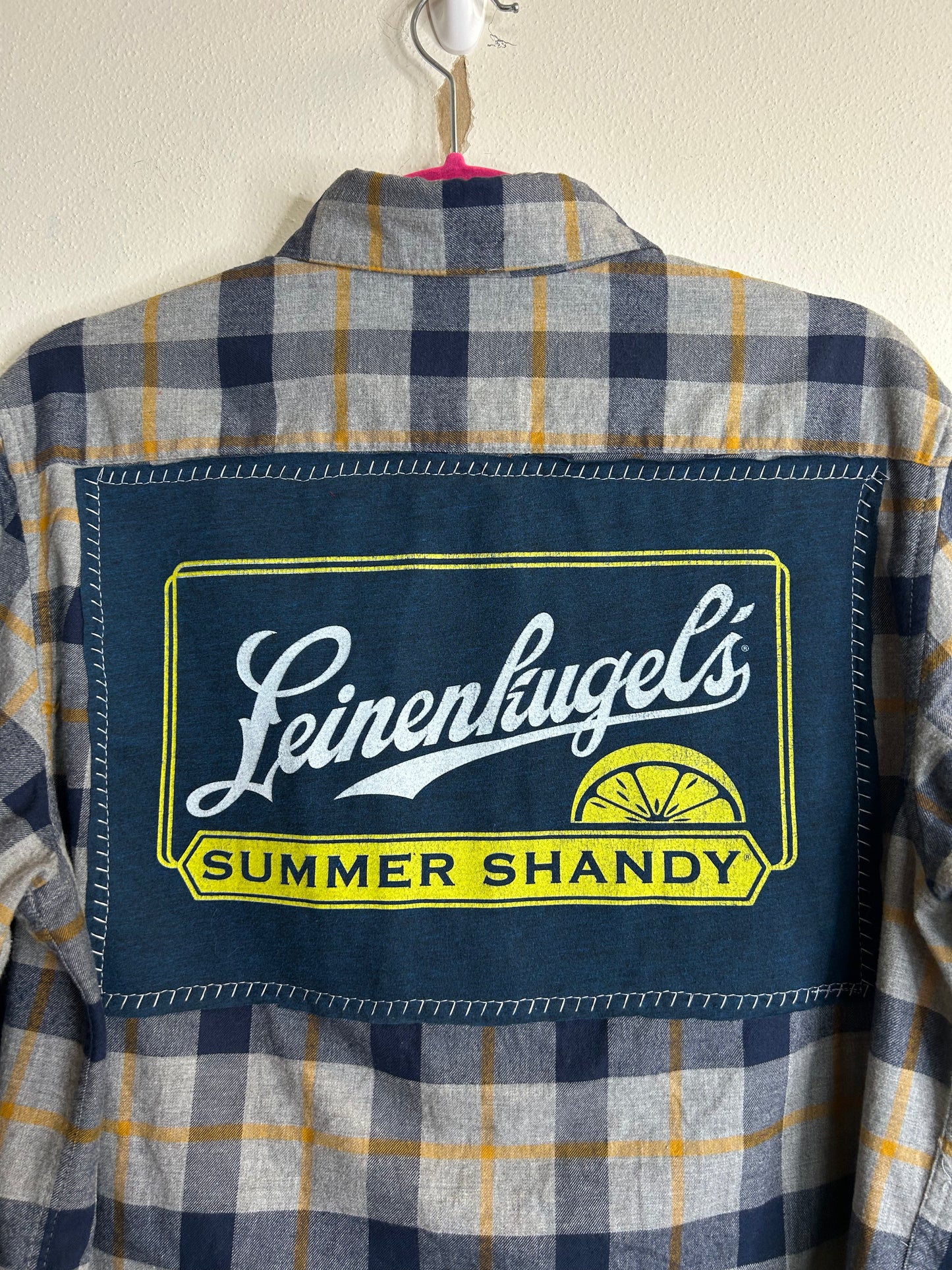 Leinenkugels Summer Shandy upcycled flannel shirt unisex size M