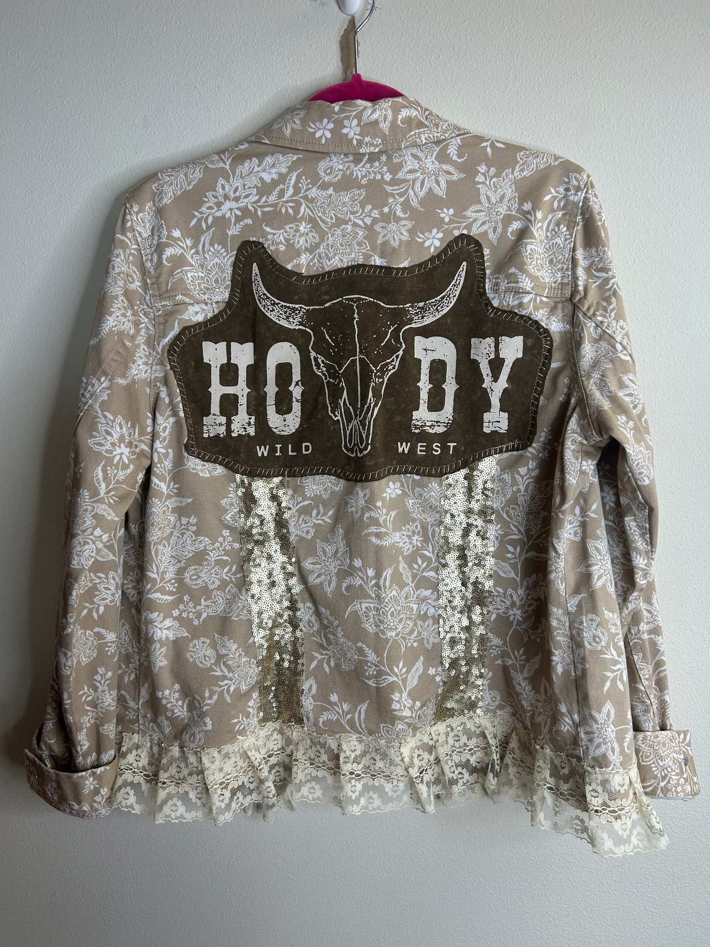 Howdy upcycled jacket womens size M