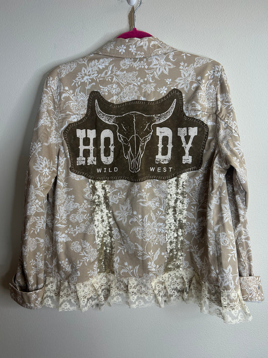 Howdy upcycled jacket womens size M