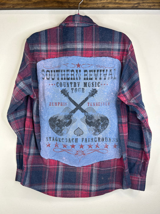 Southern Revival upcycled flannel shirt unisex size M