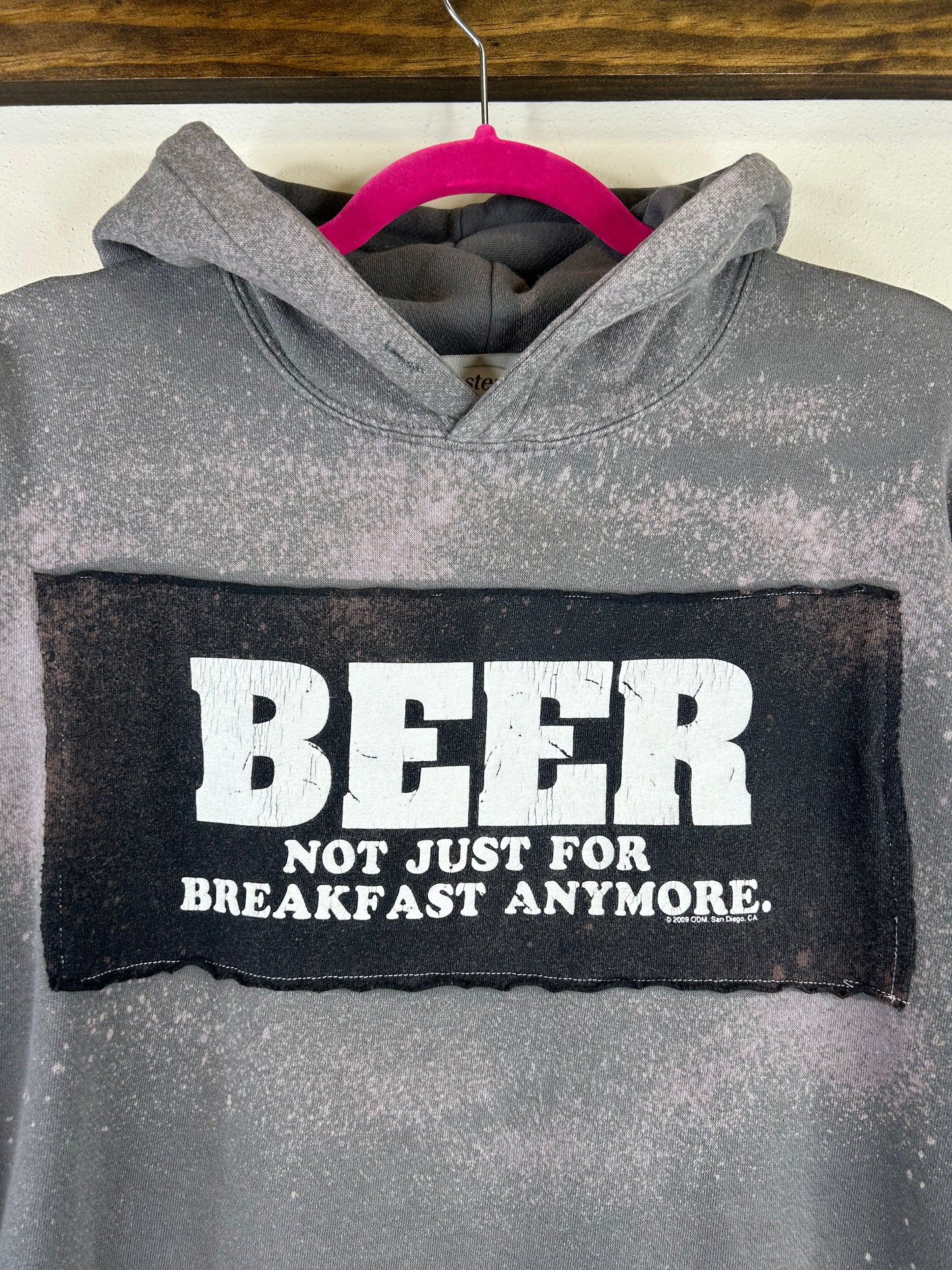 BEER upcycled hoodie unisex size M gray