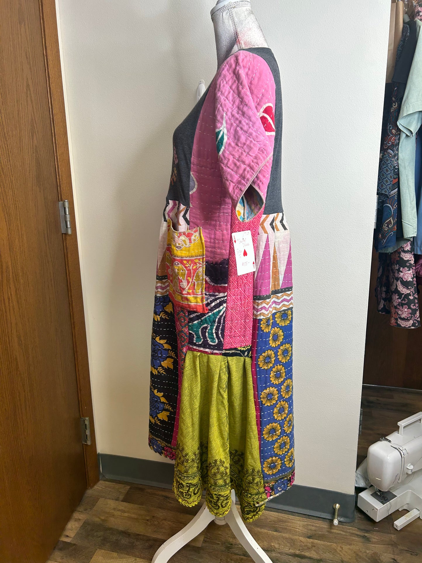 Sewing Makes It Better upcycled kantha dress womens size S