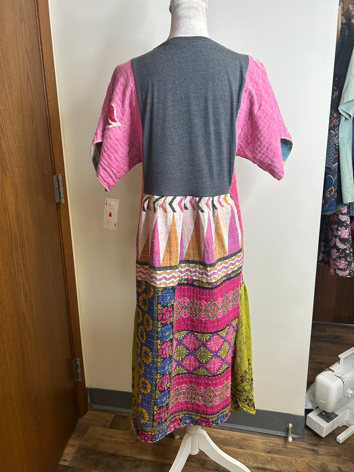 Sewing Makes It Better upcycled kantha dress womens size S