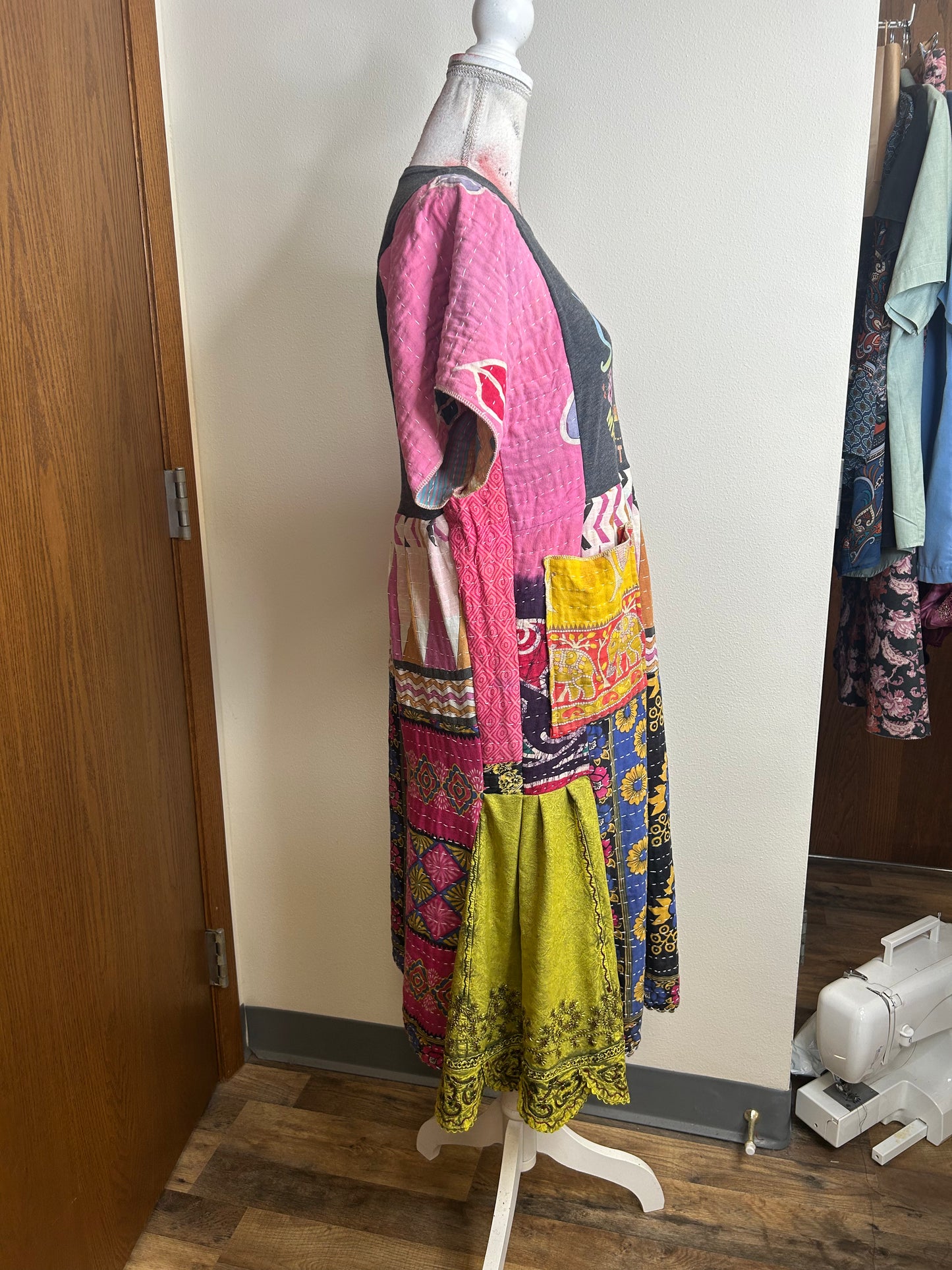 Sewing Makes It Better upcycled kantha dress womens size S