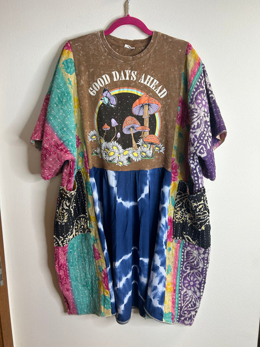 Good Days Ahead plus size dress upcycled kantha